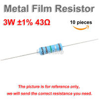 10ชิ้นตัวตัวต้านทานแบบฟิล์มโลหะ3W ตัวต้านทาน100R 10R 27ohm 12ohm 10ohm 15ohm 18ohm 47ohm 20ohm 22ohm 24ohm 68ohm 30ohm 75ohm 39ohm 100ohm 43ohm 51ohm 56ohm 33ohm 6x17mm ทน