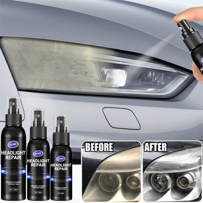 【DT】hot！ Car Headlight Repair Spray Cover Scratches Polishing Cleaner with Sponge Headlights Refurbished Maintenance Agent