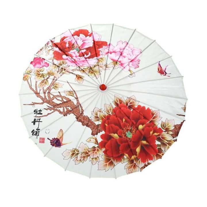 ร่มกระดาษซับน้ำมันสไตล์จีนร่มผ้าไหมร่มผู้หญิงเชอร์รี่ญี่ปุ่นลายดอกร่มเต้นรำโบราณ