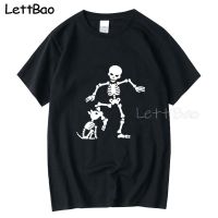 Funny Skeleton T Shirt For Men Cotton Tee Harajuku Anime Manga Tshirts Short Sleeved Printed Shirt Clothing MenS Cotton T-Shirt 【Size S-4XL-5XL-6XL】