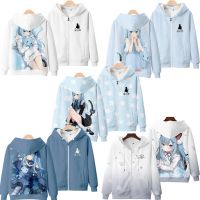 ใหม่ เสื้อกันหนาว เสื้อแจ็กเก็ต แขนยาว มีฮู้ด มีซิป พิมพ์ลายอนิเมะ HOLO LIVE Nachoneko 3 มิติ ทรงหลวม สไตล์ญี่ปุ่น แฟชั่นสําหรับผู้ชาย และผู้หญิง