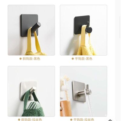 Single Hooks Black/Brushed Stainless Steel Bathroom Accessories Towel Hooks Wall Free Of Nail Adhesive Kitchen Hardware Hook Picture Hangers Hooks