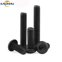 10/50pcs M1.6 M2 M2.5 M3 M4 M5 M6 M8 Black grade 10.9 steel ISO7380 Hexagon Hex Socket Head Button Mushroom Allen Bolt Screw Nails Screws  Fasteners