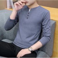 CODDian Zhen (M-4XL) Mens fashion casual long-sleeved slim casual T-shirt-4 colors