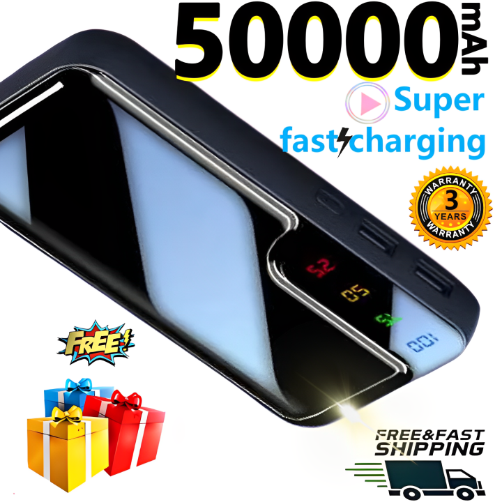 500000mah Power bank original branded Fast charging powerbank Type c LED  Digital Display charger suitable For Apple