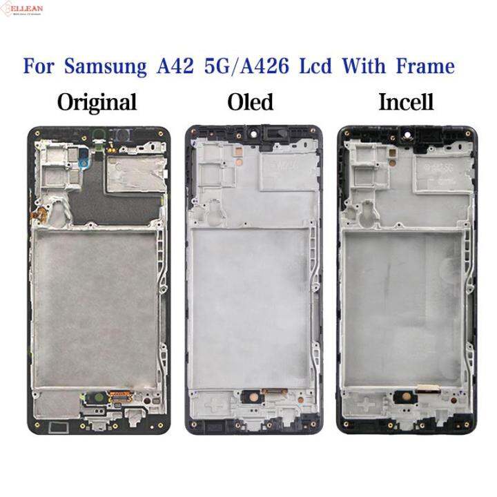 6-6นิ้วจอแสดงผล-a426สำหรับ-samsung-galaxy-a42-5กรัมจอแอลซีดีแบบสัมผัส-digitizer-a426b-a426u-สมัชชาเปลี่ยนด้วยกรอบจัดส่งฟรี