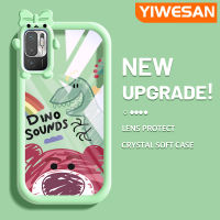 YIWESAN เคสสำหรับ Xiaomi POCO M3 Pro 4G POCO M3 Pro 5G Redmi Note 10 5G Note 10T 5G Note 11 SE 5G เคสการ์ตูนน่ารักลายสตรอเบอร์รี่หมีนิ่มน่ารักกรอบเคสใส่ Tpu เคสกันกระแทกกล้อง