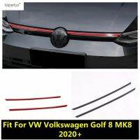 “{》} สำหรับ VW Volkswagen Golf 8 MK8 2020-2022กระจังหน้ากลางรถตาข่ายตกแต่งลายทางอุปกรณ์เสริมคาร์บอนไฟเบอร์