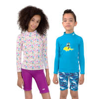 Kids Rash Guard Multicolour Fish Print