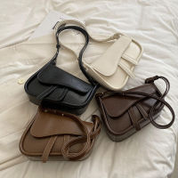 【cw】 Cross-Border Underarm Bag for Women 2022 Autumn New Texture Solid Color Single-Shoulder Bag Korean Fashion Simple Saddle Bag Women !