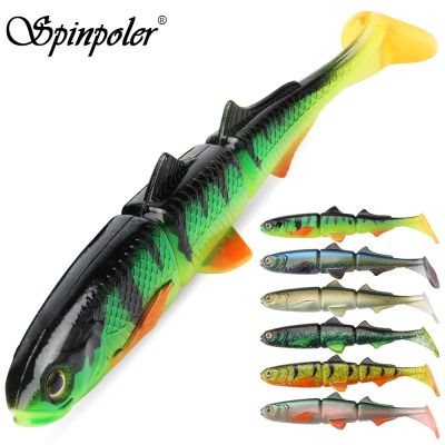 【DT】hot！ Spinpoler 3-jointed Soft Plastic Bait Paddle Tail Swimbait 16cm 22cm Pike Bass Muskie Big T Fishing Lures