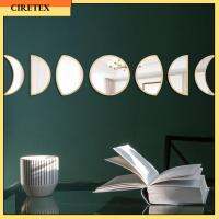 CIRETEX สติ๊กเกอร์อะคริลิคติดผนังสไตล์โบฮีเมียนห้องรับประทานอาหารสำหรับห้องน้ำอุปกรณ์ตกแต่งกำแพงสไตล์นอร์ดิกกระจกข้างแรมเซ็ตตกแต่งผนังปราศจากตะปูเบสวู้ด7ชิ้น