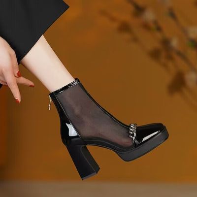 ขายดีที่สุด ioztt2023 - /❄▫ Heels Mesh Sandals Thick Shoes Fashion Breathable Ladies Walking Zapatos 2023 New