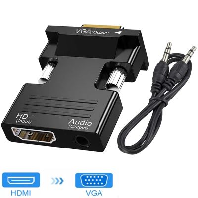 ▫✒❖ HDMI-compatible to VGA Adapter Converter Full HD 1080P VGA to HDMI Adapter For PC Laptop to HDTV Projector Video Audio Converter