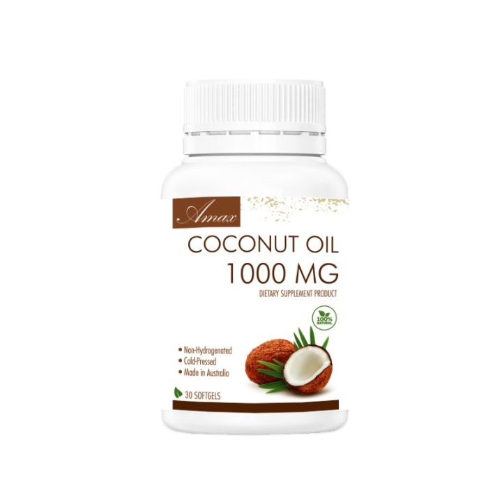 ของแท้-ส่งด่วน-coconut-oil-1000-mg-30-60-ซอฟเจล-mcts-oil-น้ำมันมะพร้าว-ออสเตรเลีย