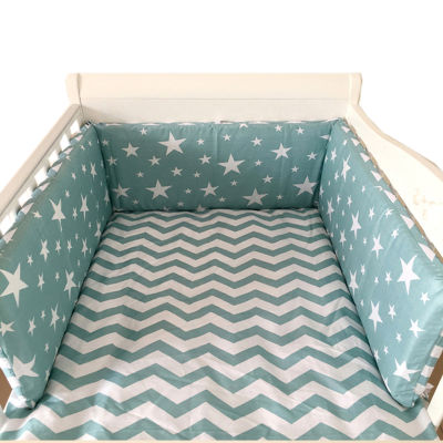 Nordic Stars Design Baby Bed Thicken Bumpers Crib Around Cushion Cot Protector Pillows 7 Colors Newborns Room Decor