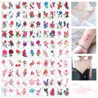 【YF】 100pcs/Set No Repeat Flowers Butterfly Temporary Tattoos Waterproof Body Art Concealer Stickers Disposable tatouage temporaire