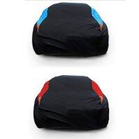 ✿ Specially For Cross-Border Color-Blocking Car Cover Two-Color Car Cover Black And Blue Car Cover Waterproof Color-Blocking Car Cover