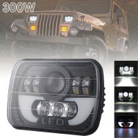 MovFlax 5X7/4X6นิ้ว300W 30000LM ไฟหน้ารถมอเตอร์ไซค์แบบ LED Hi-Lo Beam DRL สำหรับ Off-Road ยานพาหนะ/รถบรรทุก/รถบัส