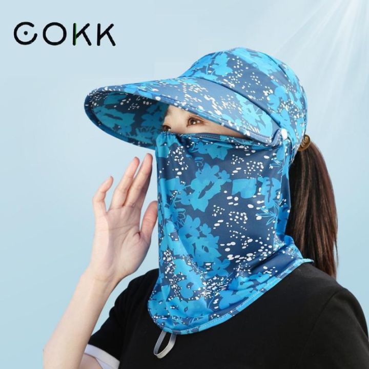 cokk-summer-hats-for-women-sun-hat-with-face-cover-sunshade-uv-protect-ladies-hats-outdoor-suncreen-riding-hiking-sunhat-gorro