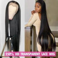 32 30 Inch Straight Lace Front Wig Bone Straight Human Hair Wig Transparent Lace Frontal Wig Glueless Lace Front Human Hair Wigs