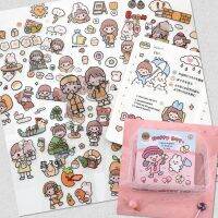 ? [กล่องละ 100 ดวง] สติ๊กเกอร์ เด็กสาวน้อย Sticker น่ารัก สำหรับติดตกแต่ง DIY ติดแน่น ทนนาน วัสดุ PVC กันน้ำ อย่างดี สีสันสดใส ไม่ลอก เกรดพรีเมี่ยม ?