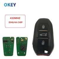 Okey Remote Control Car Key For Peugeot 208 308 3008 508 5008 Citroen C4 C4L DS4 DS5 4A /ID46 Chip 434MHz Keyless Entry