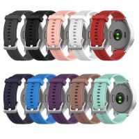 Tali Jam Tangan Silikon มีพื้นผิว18มม. Garmin สำหรับ Garmin Vivoactive 4S พร้อมหัวเข็มขัดโลหะ