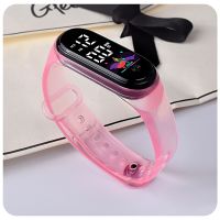 Fashion LED Digital Watches For Boys Girls Transparent Soft Kids Wristband Luminous Digital Electronic clock Children aged 3 12