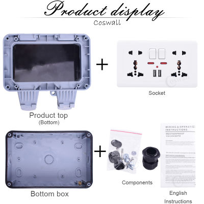 Waterproof Outdoor 13A Weatherproof Switch Socket IP66 Fit for US&amp;EU&amp;UK&amp;AU Plug