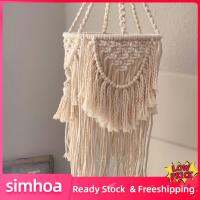 Simhoa Macrame โคมไฟโป๊ะโคมไฟสไตล์ชนบทสไตล์โบโฮสำหรับห้องหอพักสำนักงานอพาร์ทเม้นท์