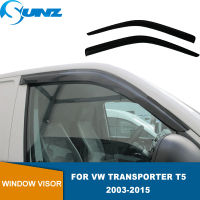 Deflectors หน้าต่างด้านข้างสำหรับ VW Transporter Camper T5 2003 2004 2005 2006 2007 2008 2009 2010 2011 2012 2013 2014 2015ประตู Visor