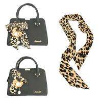 vv {Wanfu Accessories Store} New 90cm Leopard Print Chic Unique Lady Silk Chiffon Scarves Bag Handbag Handle Tie Decorative Scarf Lengthen Ribbon Hair Band