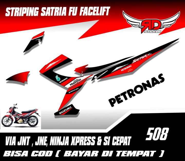 Striping Sticker Suzuki Satria Fu Facelift Motif Petronas Racing