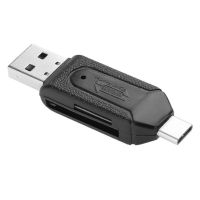 เครื่องอ่านการ์ดความจำชนิด C USB2.0 OTG ขนาดเล็กสำหรับการ์ดเอสดีทีเอฟ Micro SD Type C เครื่องอ่านบัตร