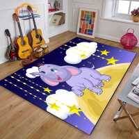 การ์ตูนสัตว์พรมช้างน่ารัก Starry Sky Series พรมปูพื้นเด็กทารกส่วนบุคคลตกแต่งชั้น Mat Soft Play Area Mat