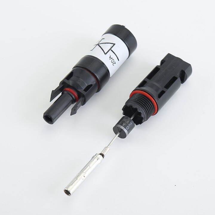 5pcs-solar-connector-with-diode-waterproof-pv-connector-dc1000v-20a-ip67-ppo-male-female-connector-plug