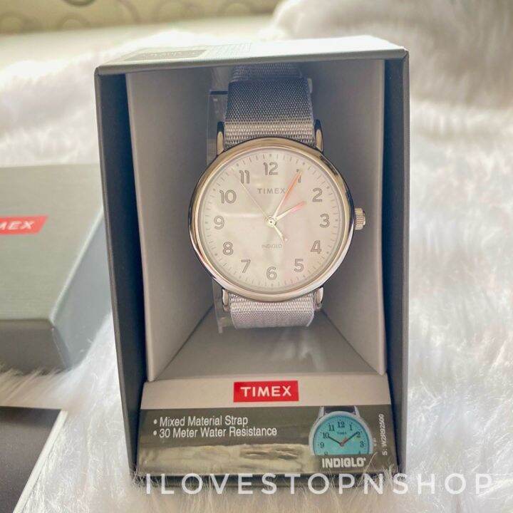 TIMEX Orologio Unisex Weekender 38 Mm Con Cinturino In Tessuto Navy Slip-Thru, Movimento A 3 Lancette, Vetro Minerale, Impermeabile 30m - 6