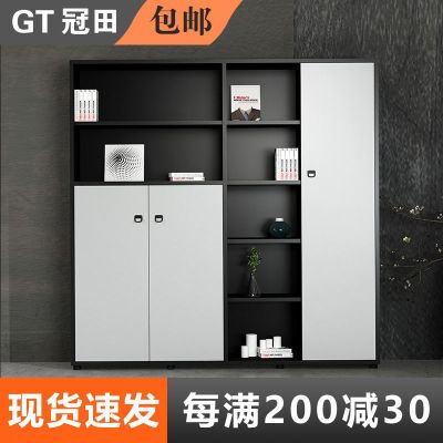 ❃✒ File cabinet office wooden background storage information with lock manager room black bookcase wardrobe against the wall