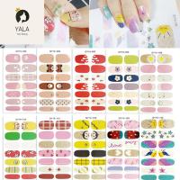 YALA 14 เคล็ดลับ กันน้ำ ตกแต่งเล็บ DIY การ์ตูน เต็มห่อ กาวในตัว น่ารัก แถบเล็บ เล็บรูปลอก สติ๊กเกอร์ติดเล็บแบบเต็มปก ทำเล็บ