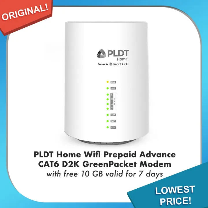 NEW PLDT Home Wifi Prepaid Advanced (CAT6 D2K GreenPacket Modem