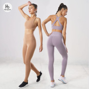 Set đồ tập Yoga Luxury Hibi Sports H138 - Áo Bra khoét lưng tam giác