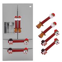 FGHAFGGR หมี ป้องกันไฟฟ้าสถิตย์ เตาอบไมโครเวฟ เครื่องประดับครัว เครื่องล้างจาน ซานตาคลอส ที่จับตู้เย็น ที่ครอบมือจับประตู ผู้พิทักษ์ ตกแต่งคริสต์มาส