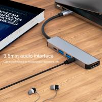 [HOT HAIXWLXKWW 589] สะดวก USB C Hub อะแดปเตอร์อลูมิเนียม3.5มิลลิเมตร30เฮิร์ตภาพที่ชัดเจนเข้ากันได้ประเภทการถ่ายโอนข้อมูล