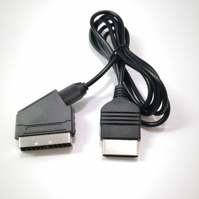 สีดำ1.8M/6FT 24Pin RGB Scart AV สายเคเบิล Audio Video สำหรับ XBOX