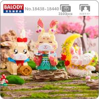 Balody Mid-Autumn Festival Moon Rabbit Cake Fairy Cloud Pet Animal Mini Diamond Blocks Bricks Building Toy for Children no Box