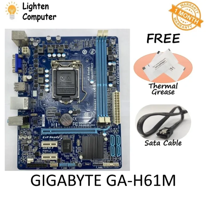 Computer motherboard 【FREE GIFT】 GIGABYTE GAH61MS1 / GAH61MDS2 Motherboard H61 LGA 1155 2nd