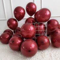 [A Great]10PcsLayer บอลลูน Glossy Metallic RedBlueLatex BalloonsBalloons Globos งานแต่งงานตกแต่ง