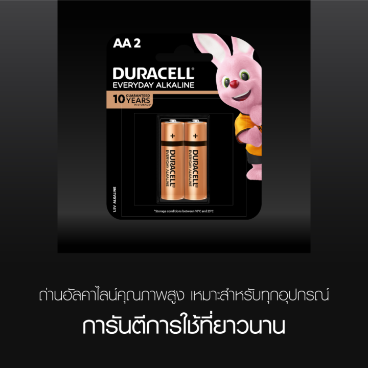 duracell-everyday-alkaline-aa-2-pieces-ถ่านเอฟเวอร์รี่เดย์อัลคาไลน์-aa-แพ็ค-2-ก้อน