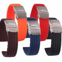 yivdje Buy 2 get 10 off) New fashion Silicone Rubber 18/20/22/24mm Solid Red/Black/brown Watch Army Military watchbands Strap Bands